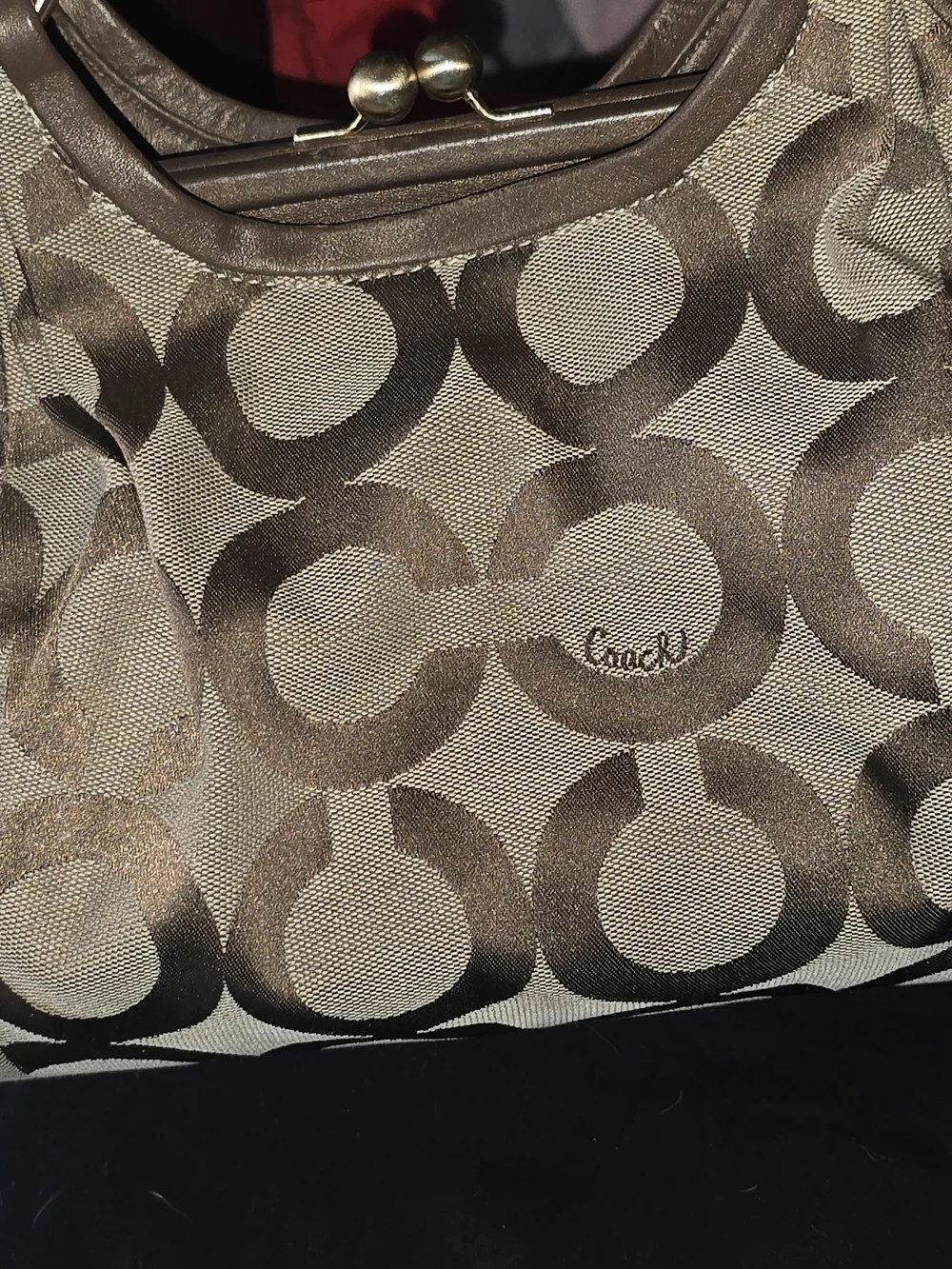 Coach Y2K Parker Hobo Brown Signature Canvas Shoulder Bag